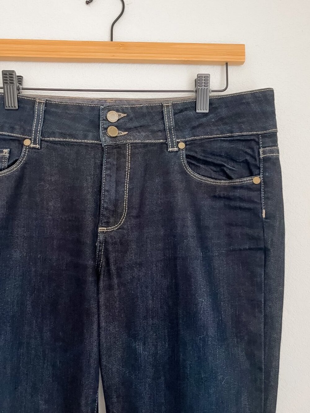 PAIGE Hidden Hills Low Rise Bootcut Jeans Dark Wash 31 x 34 - Picture 4 of 7